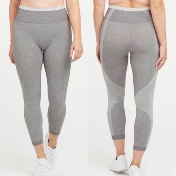 NWT Spanx Seamless Sculpt Leggings Spacedye Cloudy Grey - Picture 1 of 8